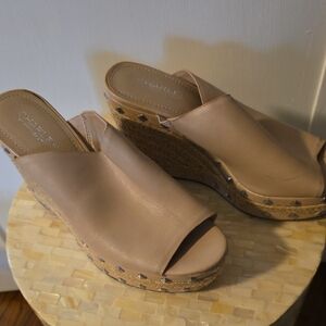 Charles by Charles David Beige Wedge Sandals